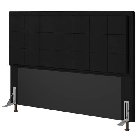 Cabeceira Cama Box Casal Canada 140 Cm Sintético MV Estofados Preto