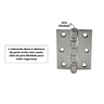 Dobradiça P/ Portas 3,5x3 em Inox 304 Polido com Rolamento - 4