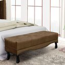 Ver imagem 4 de Puff Recamier Retrô Luis Xv Captonê Vicenza 195cm Suede S04 Cor Caramelo