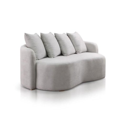 Sofá Fixo Paraty Modelo Orgânico 1.85m Linho Jc Estofados Branco