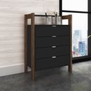 Ver imagem 5 de Gaveteiro Armário para Escritório Home Office AZ1012 MDP Preto/Nogal - Gran Belo