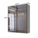 Ver imagem 4 de Roupeiro Veneto MDF 183x230cm 2 Portas Reflecta com LED Cinza 1001