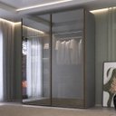 Ver imagem 1 de Roupeiro Veneto MDF 183x230cm 2 Portas Reflecta com LED Cinza 1001