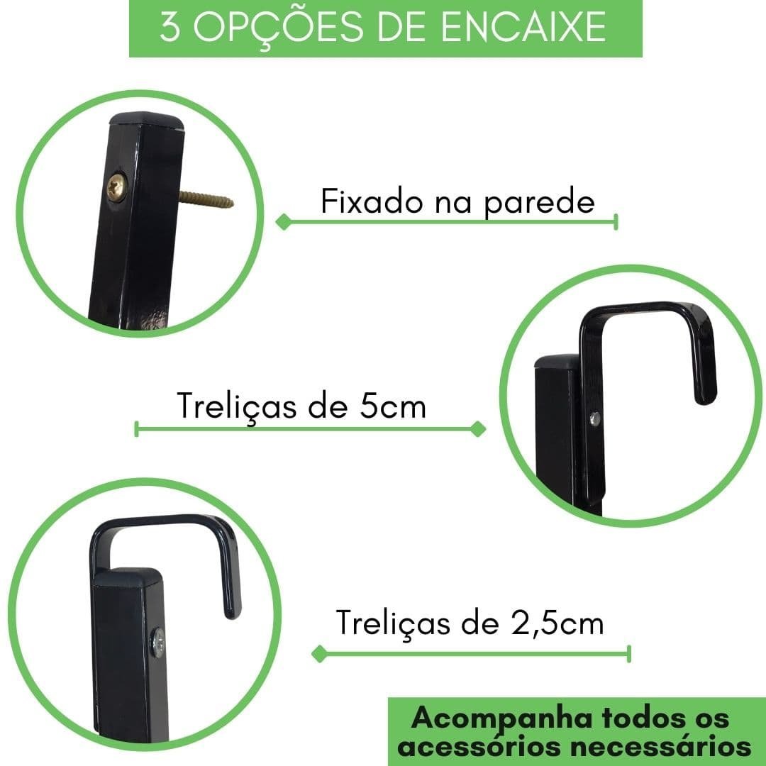 Suporte Ferro p/ Jardim Vertical com Prateleira Madeira 50cm Cor: Marrom - 3