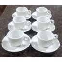 Ver imagem 1 de Kit Jogo 6 Xícaras Café 80ml Cônica com Pires - Porcelana Branca (2)