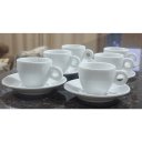 Ver imagem 3 de Kit Jogo 6 Xícaras Café 80ml Cônica com Pires - Porcelana Branca (2)