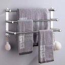 Ver mais imagens de Toalheiro Cromado Triplo Porta Toalha de 60cm para Hotel Casa Banheiro Lavabo