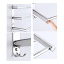 Ver imagem 5 de Toalheiro Cromado Triplo Porta Toalha de 60cm para Hotel Casa Banheiro Lavabo