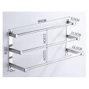 Ver imagem 3 de Toalheiro Cromado Triplo Porta Toalha de 60cm para Hotel Casa Banheiro Lavabo