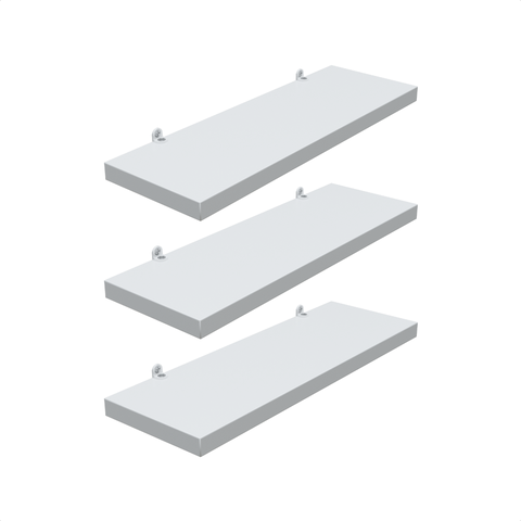Kit 3 Prateleira Branca 30X10 + Suporte Flutuante Mdf  Organizadora Decoração Cozinha Banheiro Sala