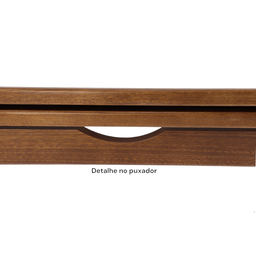 Mesa Aparador Smart em Madeira Maciça de Eucalipto Cor Pinhão com Vidro Fendi Claro - 9