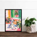 Ver imagem 1 de Quadro Decorativo Banheiro Dalmata Flores 45x34cm:moldura Branca
