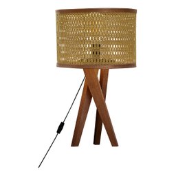 Abajur De Mesa Paris Para Quarto Retro Cúpula Indiana Luxo - Teca/Marrom - 2