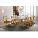 Ver imagem 6 de Conjunto Sala de Jantar 6 Lugares Egito Mesa e Cadeiras Madeira Maciça Rattan e Courino Caramelo