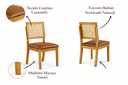 Ver imagem 4 de Conjunto Sala de Jantar 6 Lugares Egito Mesa e Cadeiras Madeira Maciça Rattan e Courino Caramelo