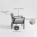 Ver imagem 4 de Poltrona Decorativa Madeira Maciça Jequitibá Assento com Persintas Elásticas Antônia