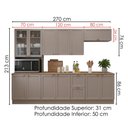 Ver imagem 3 de Cozinha Armario 7 Peças Paneleiro Balcao com Tampo 270 cm Unna Gris Poliman