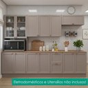 Ver imagem 2 de Cozinha Armario 7 Peças Paneleiro Balcao com Tampo 270 cm Unna Gris Poliman