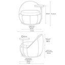 Ver imagem 4 de Poltrona Kaira Mesa Lateral Esquerda Base Fixa Preto Bouclé Cinza Claro - Nexta Casa