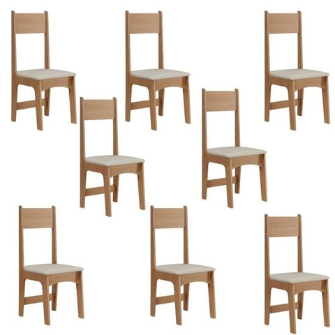 Kit 8 Cadeiras Encosto Assento Delta