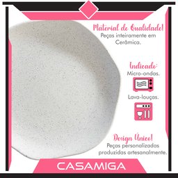 Prato Raso Cerâmica 27cm Orion Reativo Branco - 3