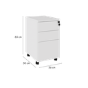 Ver imagem 3 de Gaveteiro com Chave 2 Gavetas e 1 Pasta Suspensa 36x50x65cm Yescasa Branco