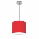 Ver imagem 1 de Lustre Luminária Pendente Vivare Free Lux Pe-4107cz Cúpula em Tecido 25x20cm Vermelho Canopla