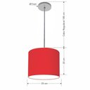 Ver imagem 2 de Lustre Luminária Pendente Vivare Free Lux Pe-4107cz Cúpula em Tecido 25x20cm Vermelho Canopla