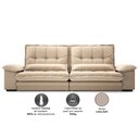 Ver imagem 4 de Sofá Bergamo 2,30m Retrátil e Reclinável Linho Soft Bege - Netsofas