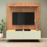 Painel Ripado MDF para TV 1,78 x 1,83m com Luzes LED Freijó Madeirado TB180L Pradel Móveis - 1