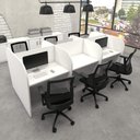 Ver imagem 1 de Mesa de Trabalho Atendimento para 6 Pessoas 2,80m Branco F5 Cor:branco