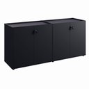 Ver imagem 2 de Armário Baixo 158,5cm Duplo com 4 Portas Tampo Embutido Corporate Preto