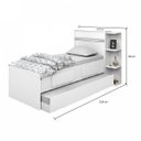 Ver imagem 5 de Cama Solteiro com Baú 2 Gavetas e Cama Auxiliar Jade Yescasa