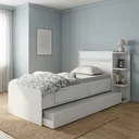 Ver imagem 1 de Bicama Solteiro com Baú, 2 Gavetas e Cama Auxiliar Jade Branco Yescasa