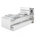 Ver imagem 2 de Bicama Solteiro com Baú, 2 Gavetas e Cama Auxiliar Jade Branco Yescasa