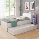 Ver imagem 2 de Bicama Solteiro com Baú, 2 Gavetas e Cama Auxiliar Jade Yescasa Branco