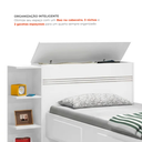 Ver imagem 6 de Bicama Solteiro com Baú, 2 Gavetas e Cama Auxiliar Jade Branco Yescasa