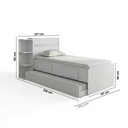 Ver imagem 3 de Bicama Solteiro com Baú, 2 Gavetas e Cama Auxiliar Jade Branco