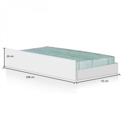 Cama Solteiro com Baú 2 Gavetas e Cama Auxiliar Jade Yescasa - 8