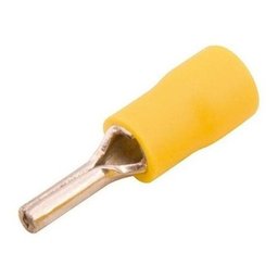 100un Terminal Pino Agulha Pre Isolado 4,0mm a 6,0mm Amarelo - 2