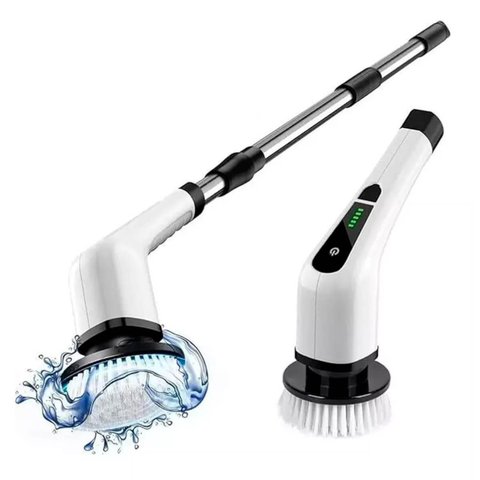 Escova de Limpeza Elétrica 9 em 1 com Acessórios Recarregável Tomate