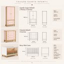 Ver imagem 6 de Quarto de Bebê Flora Guarda Roupa 2 Portas Cômoda Berço Colchão 130x70 D18 Qmovi