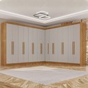 Ver imagem 1 de Guarda-Roupa Casal Modulado de Canto 15 Portas 6 Gavetas Multimóveis Crsal-Grp Cinamomo/Off White