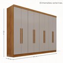 Ver imagem 4 de Guarda-Roupa Casal Modulado de Canto 15 Portas 6 Gavetas Multimóveis Cinamomo/Off White