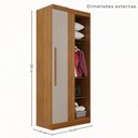 Ver imagem 5 de Guarda-Roupa Casal Modulado de Canto 15 Portas 6 Gavetas Multimóveis Cinamomo/Off White