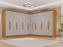 Ver imagem 1 de Guarda-Roupa Casal Modulado de Canto 15 Portas 6 Gavetas Multimóveis Cinamomo/Off White