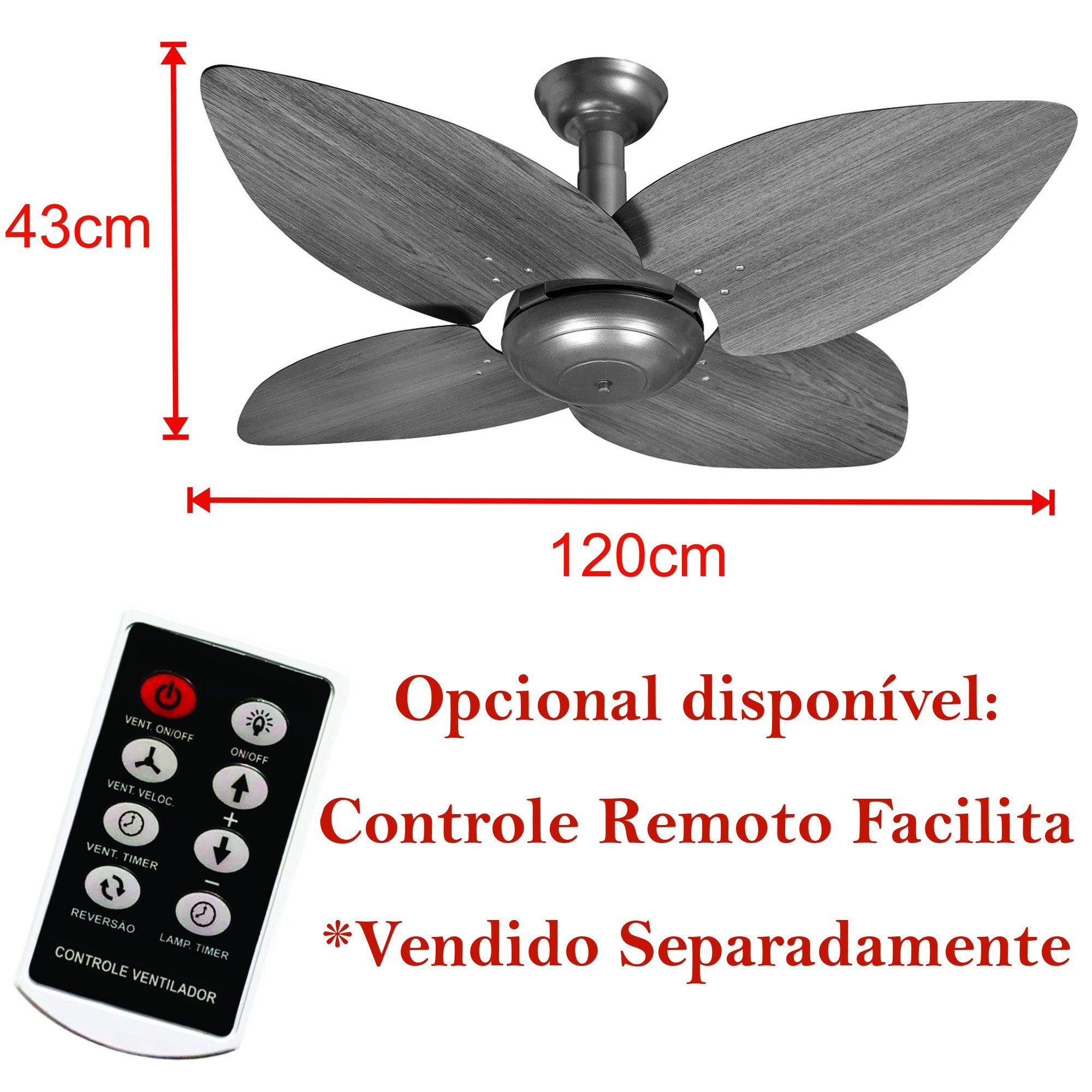 Ventilador de Teto Office Jet Aspen Venti-Delta Cobre Rattan Natural 220V - 4