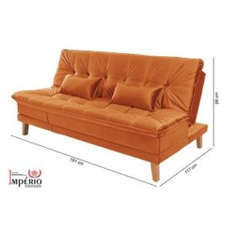 Sofá Cama Veludo Liso Berlim Plus LINHA - 5
