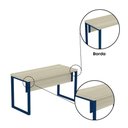 Ver imagem 7 de Mesa Escritório 1500x700x750mm M150-70pe40tub Castanheira Natural-azul Delrei
