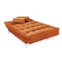 Ver imagem 5 de Sofá Cama 3 Lugares Veludo Liso Versátil